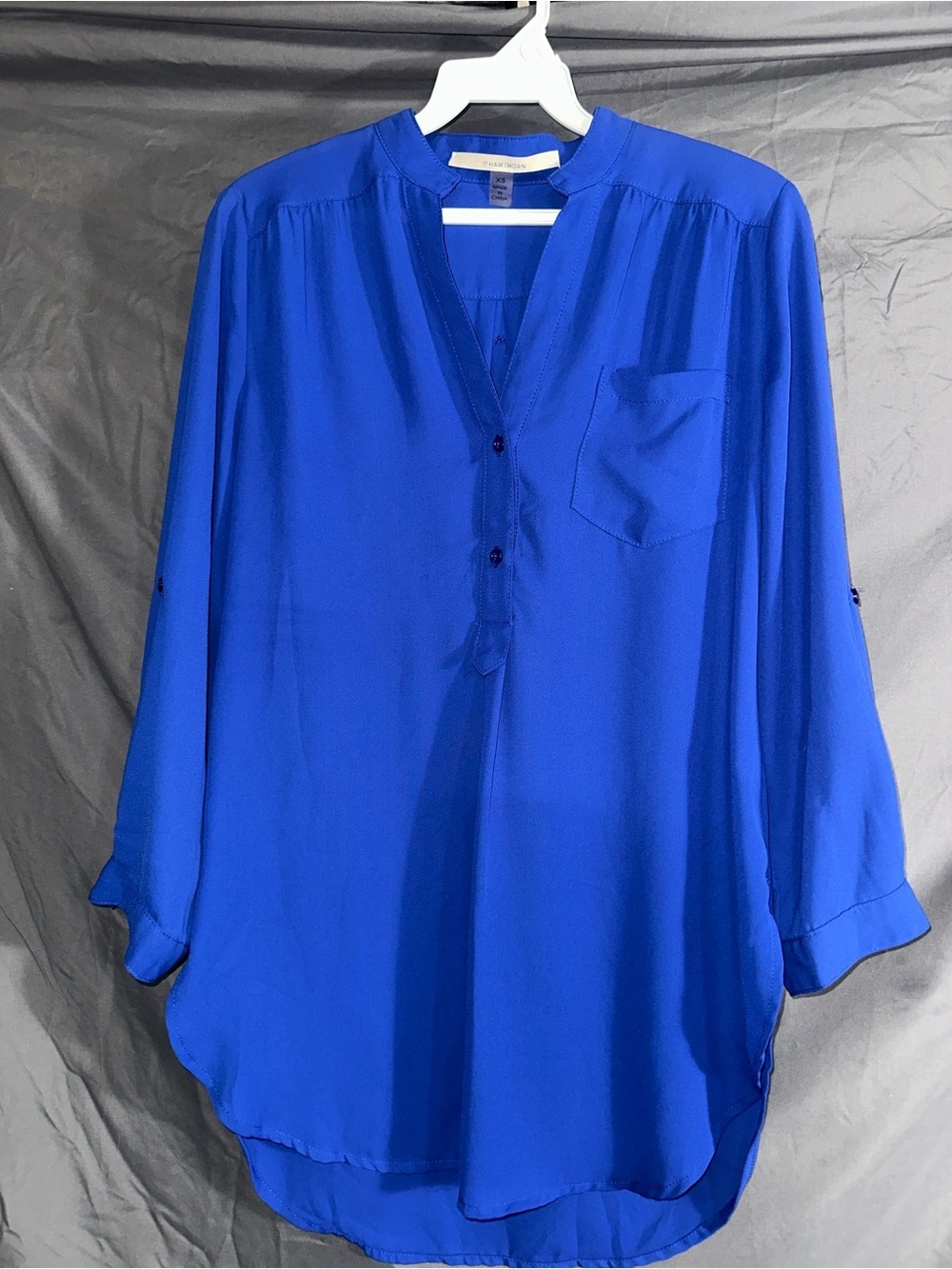 41 Hawthorn Royal Blue V-Neck Button Tunic Blouse